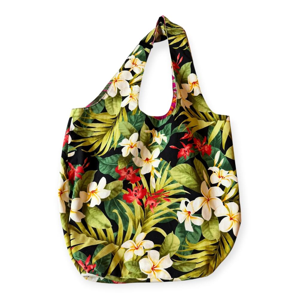 Maui Island Floral Tote Bag, Tropical Print, Beachy, Hawaiian, Summer, Vacation